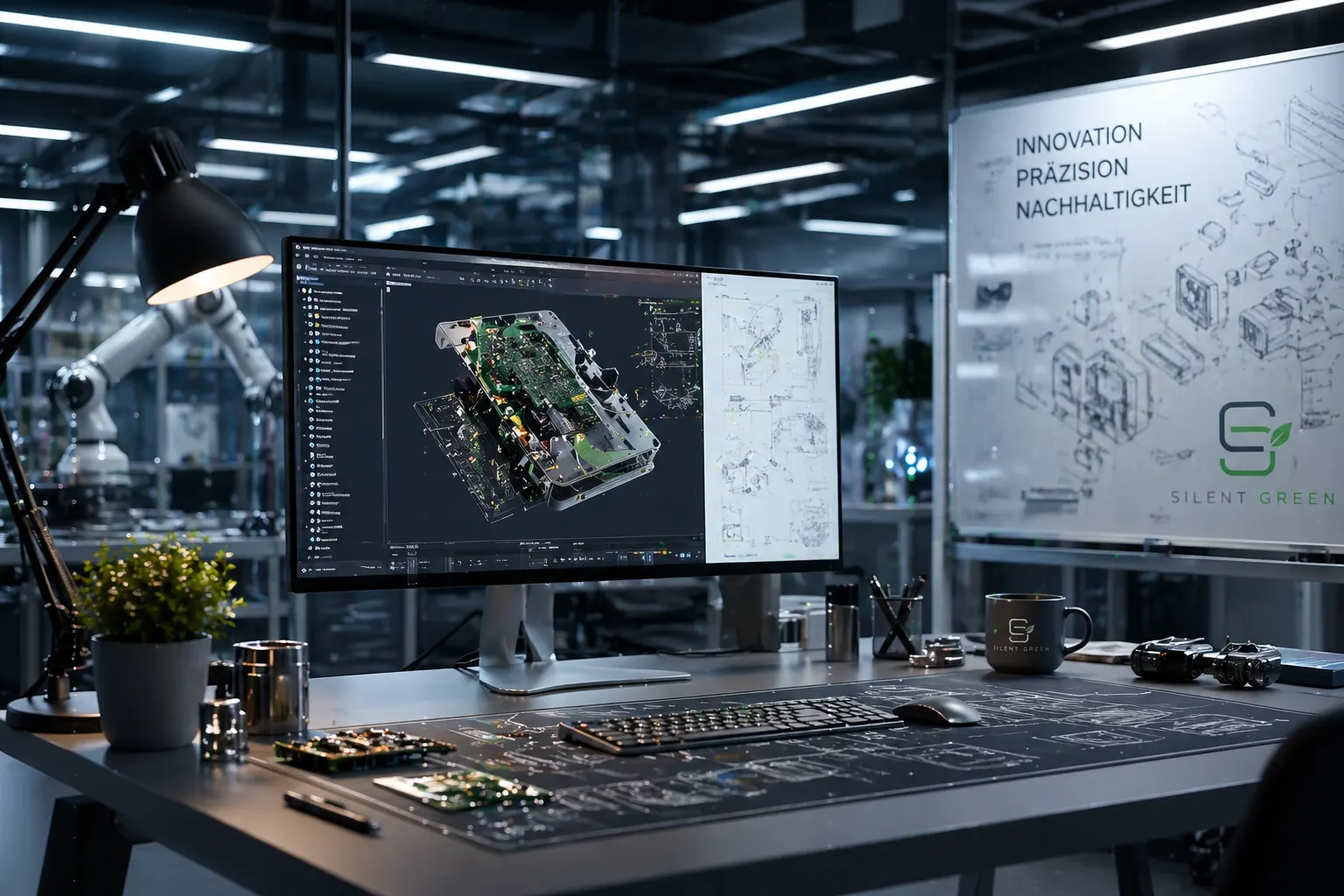 Sicht auf moderne Akkutechnologie mit Hochvoltverbindungen